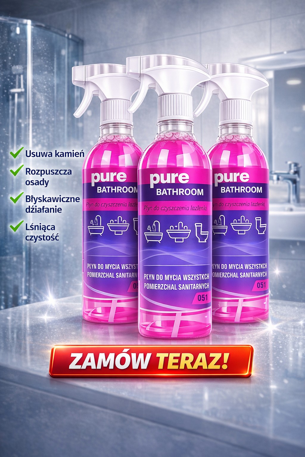 Pure Bathroom Technus – skuteczny sposób na czystą łazienkę bez szorowania. Sprawdź, dlaczego działa lepiej niż domowe metody